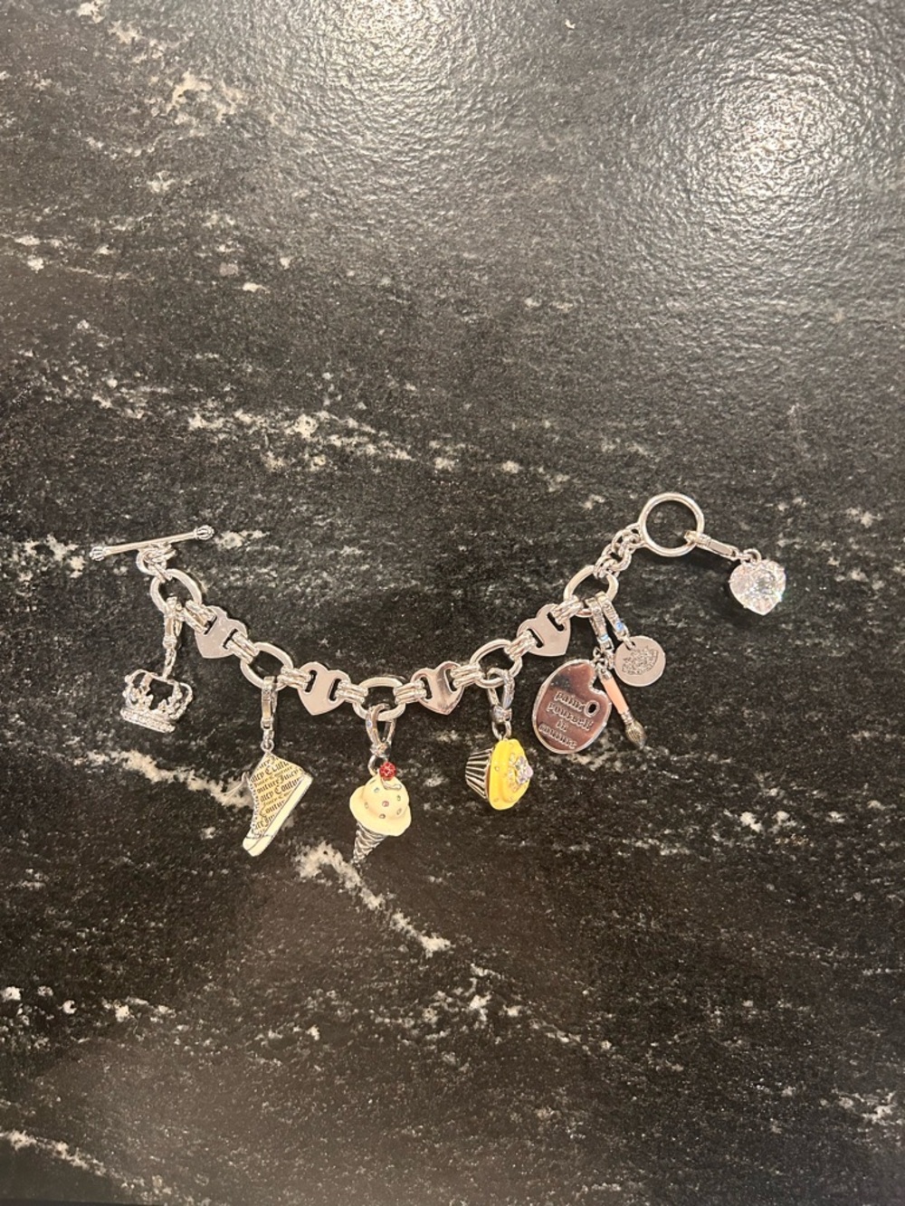 Y2K juicy couture charm bracelet with charms